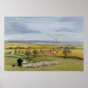 Póster Ilha do fazendeiro dos carneiros de Sheppey