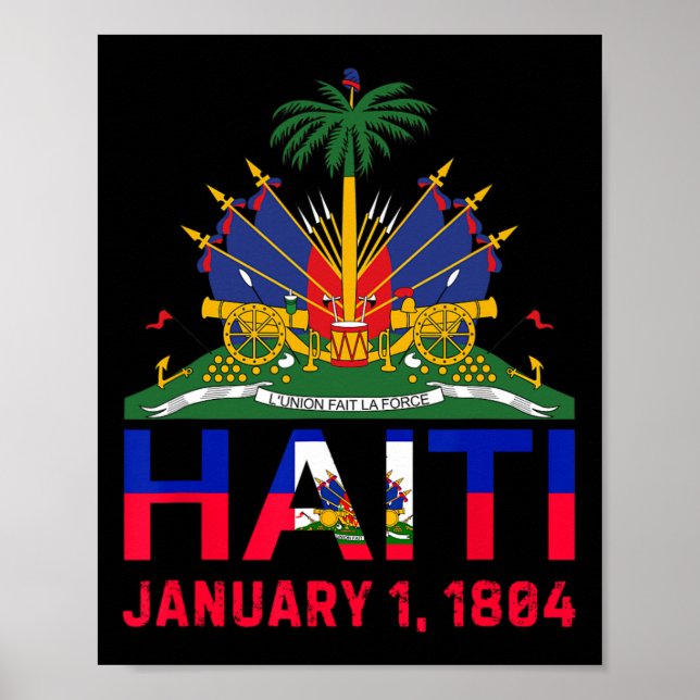 Poster Ilha Do Haiti Fora Do Haiti Data Da Independência (Frente)