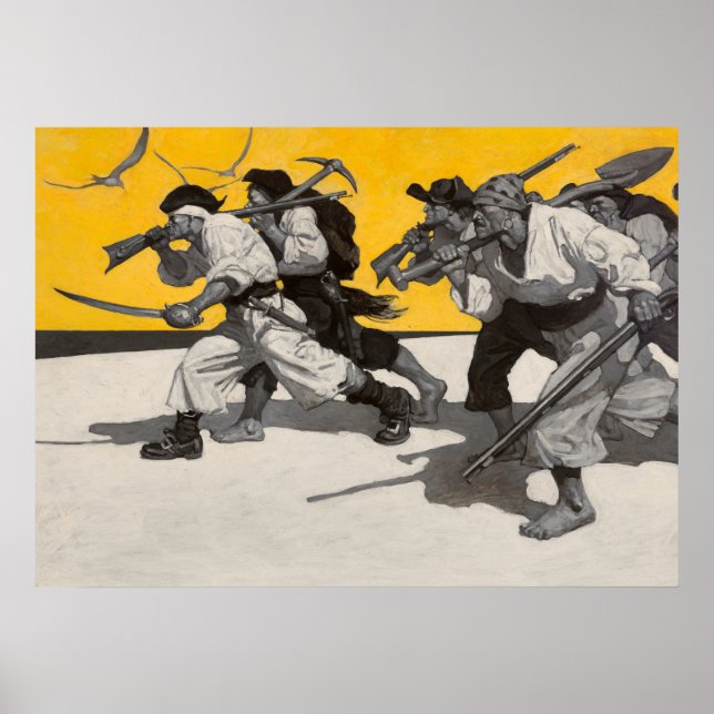 Poster Ilha do Tesouro, 1911, por Newell Convers Wyeth (Frente)