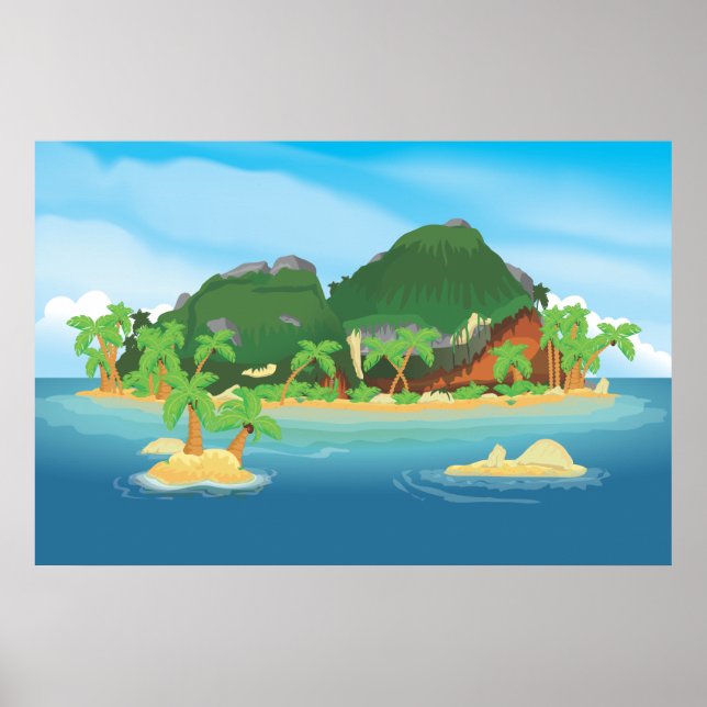 Poster Ilha do Tesouro Tropical (Frente)