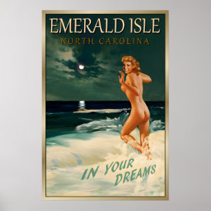 Poster ILHA EMERALD Carolina do Norte Marilyn Monroe Viag