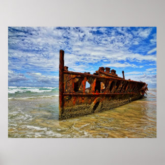 Poster Ilha Fraser de Navio Abandonada Austrália