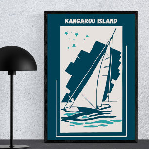 Poster Ilha Kangaroo, Austrália - Vintage Sailing