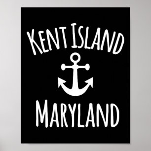 Poster Ilha Kent Maryland Náutica Boating Costeiro Vela