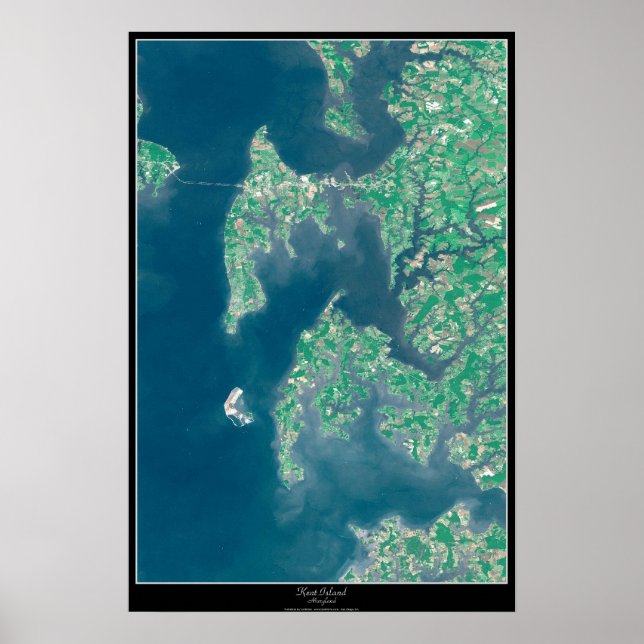 Póster Ilha Kent, pôster de satélite de Maryland (Frente)