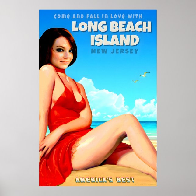 Poster Ilha Long Beach Costa de Nova Jersey Melhor da Amé (Frente)