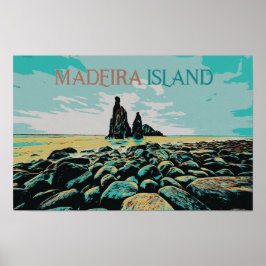 Poster Ilha Madeira da praia da Janela, Portugal