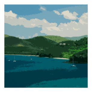 Póster Ilha Paradise Retro