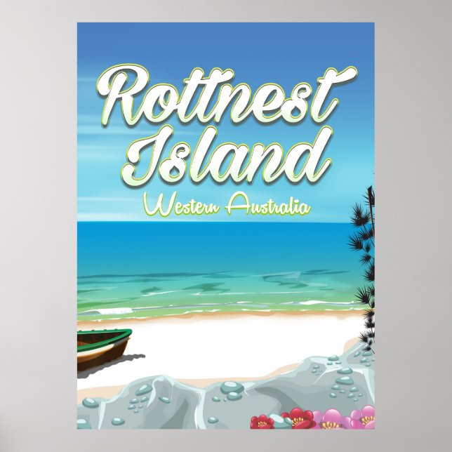 Póster Ilha Rottnest Austrália pôster de viagem pelo ocea (Frente)