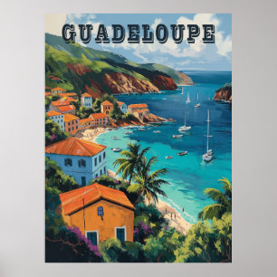 Poster Ilha Serene Guadeloupe Watercolor