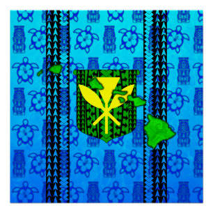 Póster Ilha Tribal Kanaka Maoli
