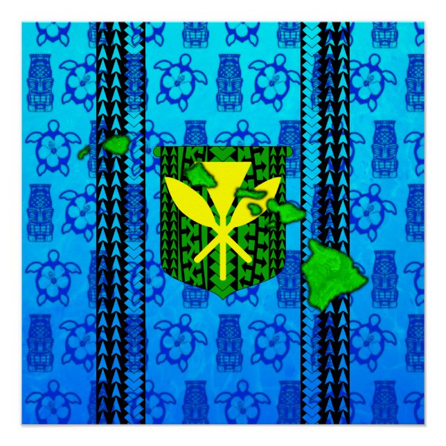 Póster Ilha Tribal Kanaka Maoli (Frente)