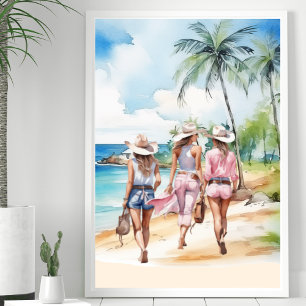 Poster Ilha Tropical de Covinas Costeiras Rosa