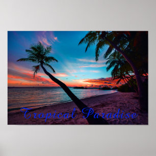 Poster Ilha tropical do paraíso do Sandy Beach da