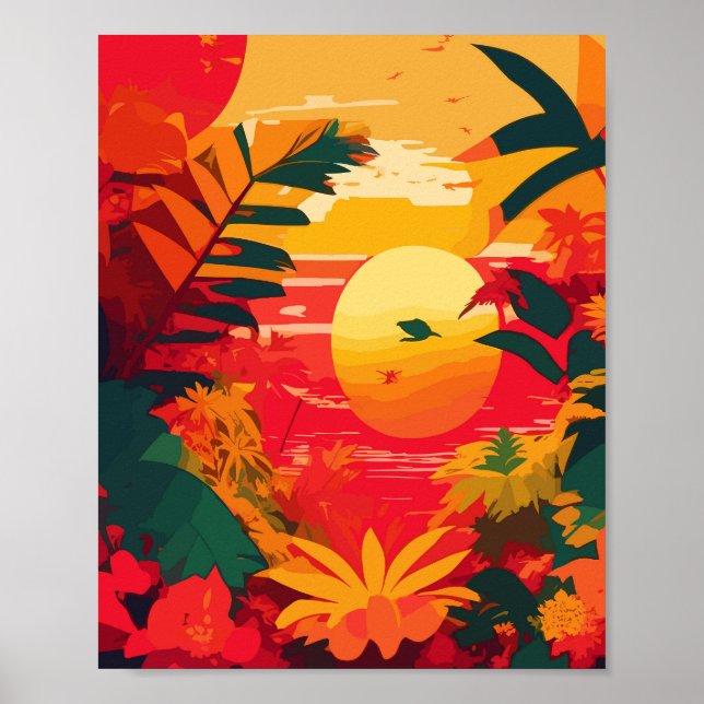 Poster Ilha Tropical Reggae Sunset (Frente)