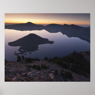 Póster Ilha Wizard ao amanhecer, Parque Nacional Crater L