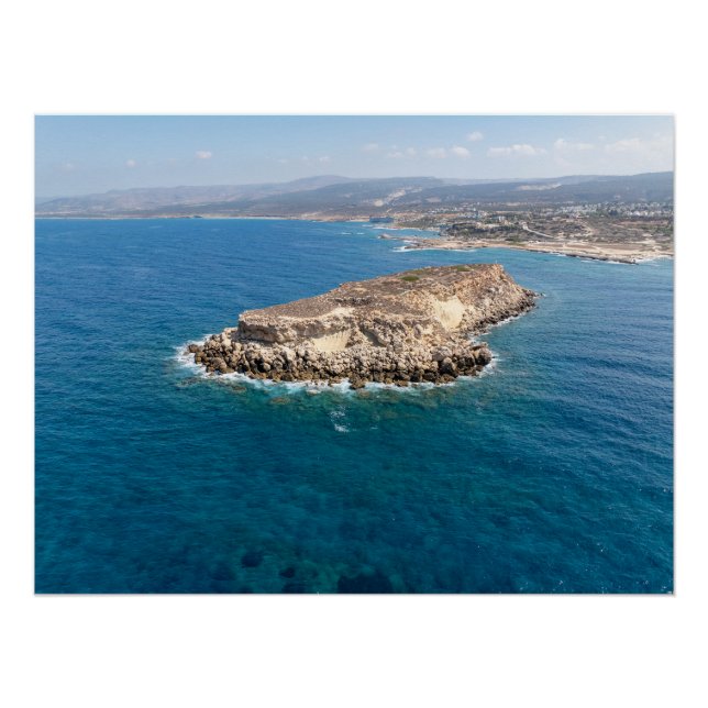 Póster Ilha Yeronissos, Paphos, Chipre (Frente)