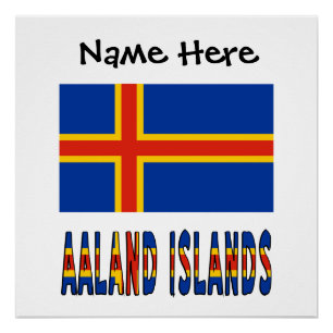 Póster Ilhas Ashland Ålander Flag Personalizado