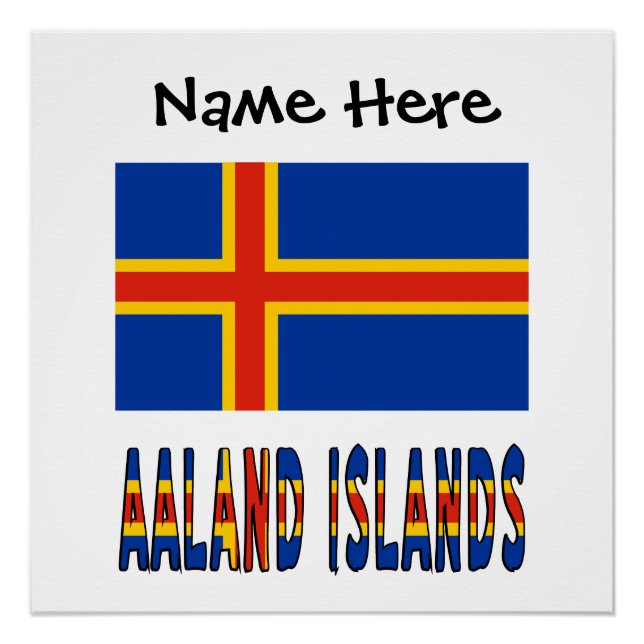 Póster Ilhas Ashland Bandeira Ålander Personalizada  (Frente)