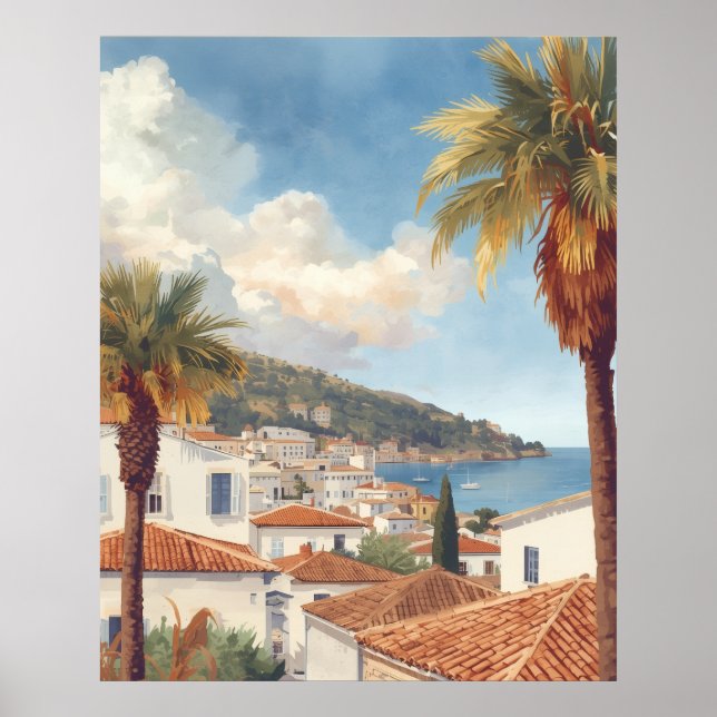 Poster Ilhas Baleares Viagem Francesa Vintage (Frente)