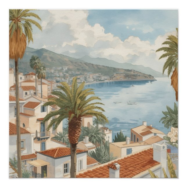 Póster Ilhas Baleares Viagem Francesa Vintage (Frente)