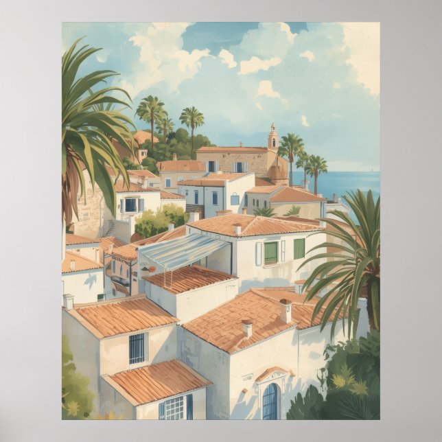 Poster Ilhas Baleares Viagem Francesa Vintage (Frente)