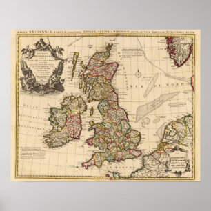 Póster Ilhas britânicas, Inglaterra, Ireland