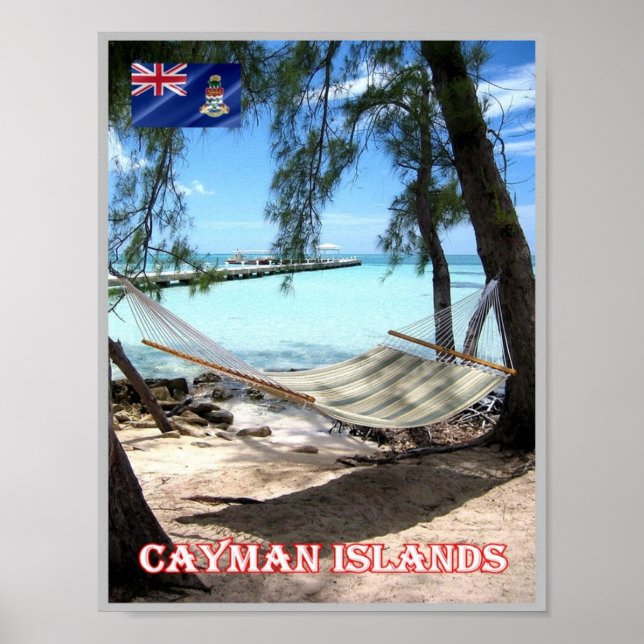 Poster Ilhas Cayman - Rum Point - Panorama - (Frente)