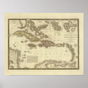 Póster Ilhas das Caraíbas e Índias Ocidentais