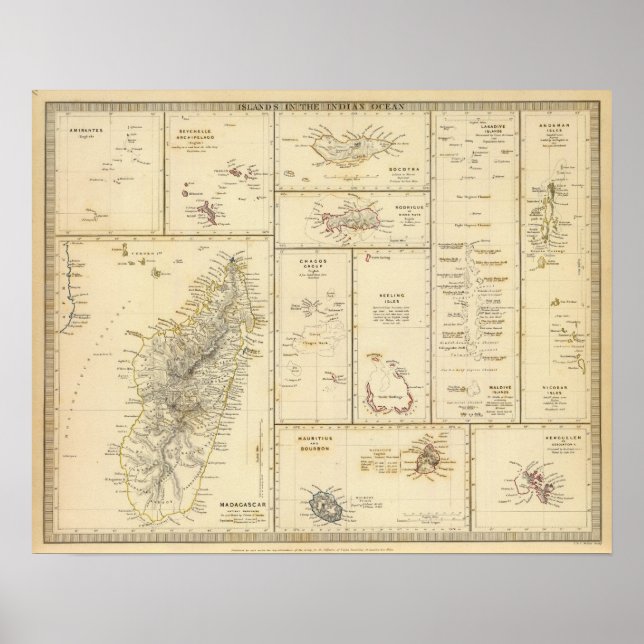 Póster Ilhas do Oceano Índico (Frente)