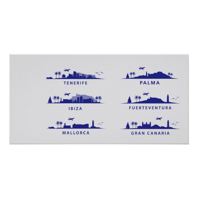 Póster Ilhas espanholas (Frente)