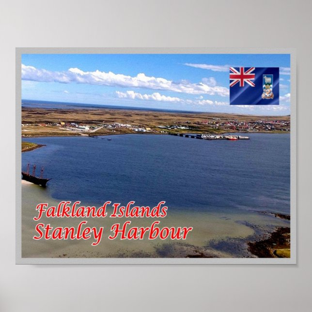 Poster Ilhas Falkland - Stanley. (Frente)