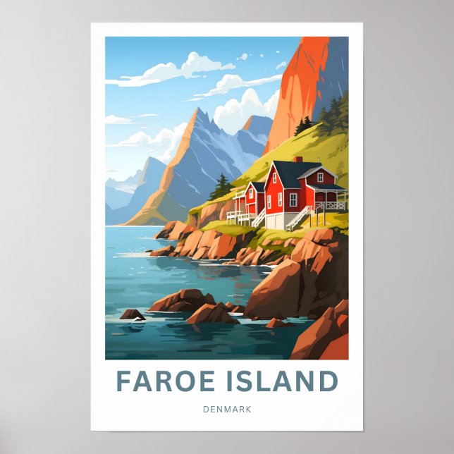 Poster Ilhas Faroé Viagem (Frente)