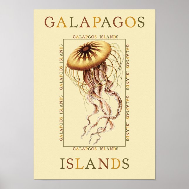Póster Ilhas Galápagos (Frente)