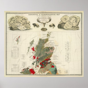 Póster Ilhas Geological, palaeontological de Ingleses do