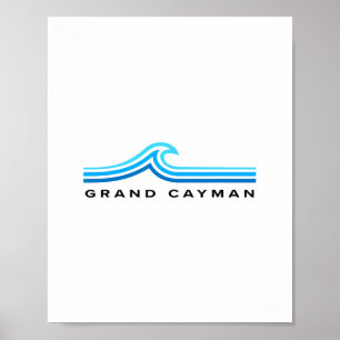 Poster Ilhas Grand Cayman Ondas Vintage Homens Mulheres M