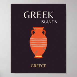 Poster Ilhas gregas, Grécia, Viagem, pré-disquete