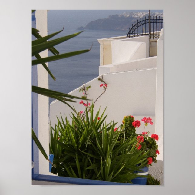Poster Ilhas gregas Santorini (Frente)