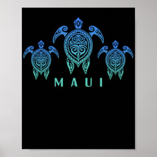 Poster Ilhas Havaianas Tartaruga Marítima Vintage Souveni