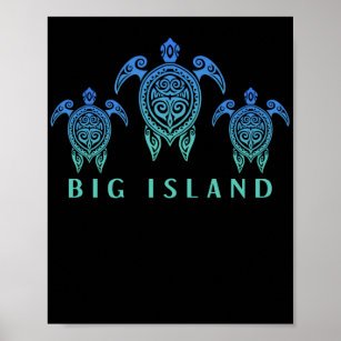 Poster Ilhas Havaianas Vintage Souvenir Big Island