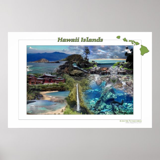 Póster Ilhas Hawaii (Frente)