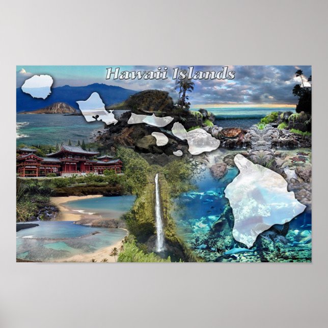 Póster Ilhas Hawaii (Frente)