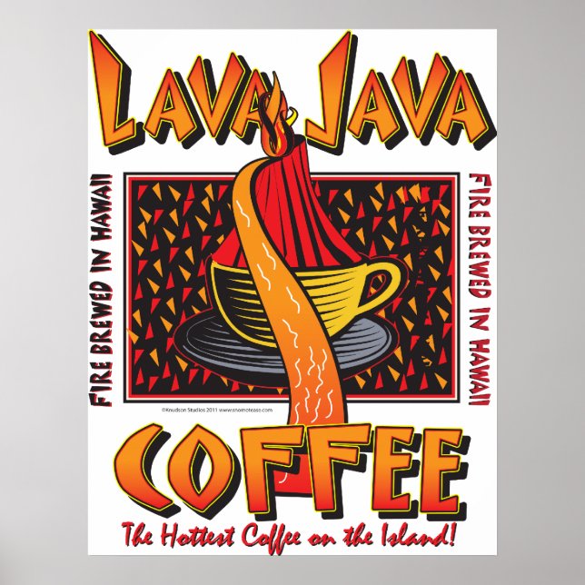 Póster Ilhas Hawaiian Java Coffee (Frente)