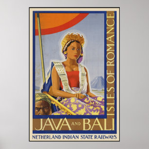 Póster Ilhas Java e Bali de Romance
