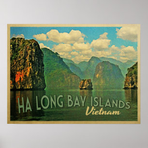 Poster Ilhas longas Vietnam da baía do Ha