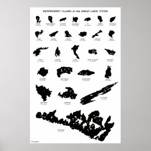 Póster Ilhas notáveis do sistema dos grandes lagos: