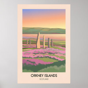 Poster Ilhas Órcades Escócia Cartaz de Viagem