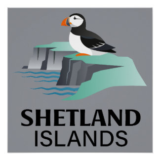 Póster Ilhas Shetland Escócia Reino Unido