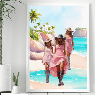 Poster Ilhas Tropicais de Vibrante Rosa-Rosa-Vibrante-Cos