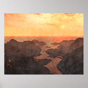 Póster Ilhas Tropicais Sunset